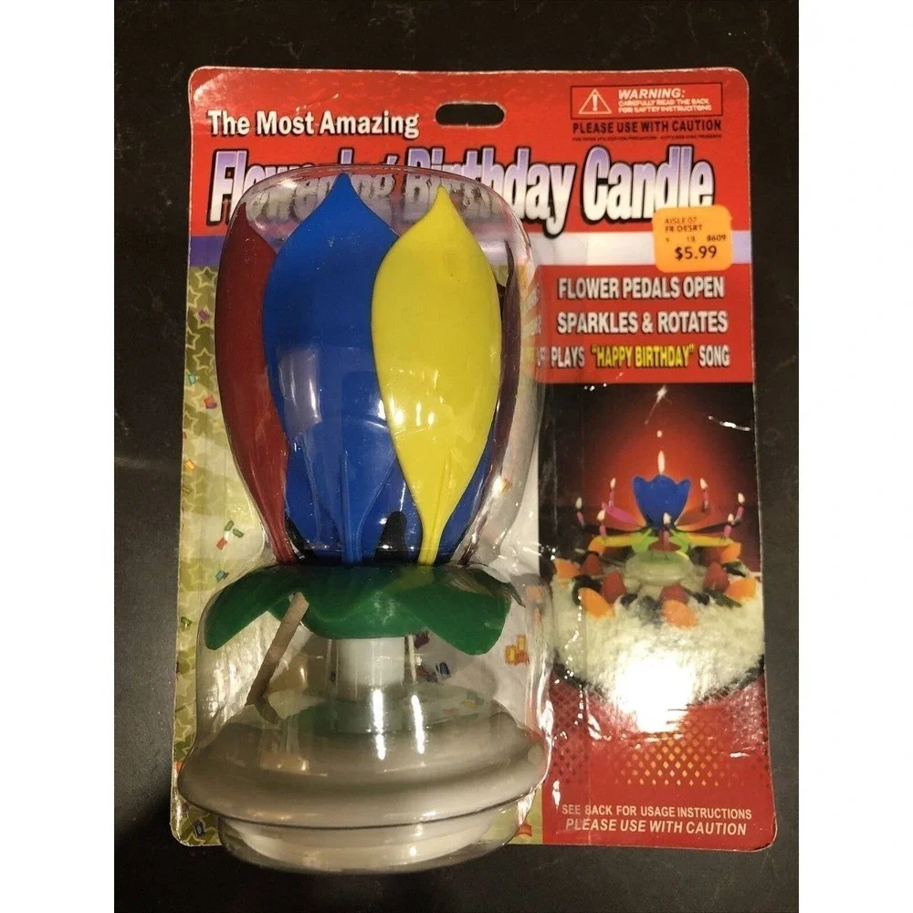 Vtg‎ Happy Birthday Candle Musical The Most Amazing Flowering Cake Topper Party